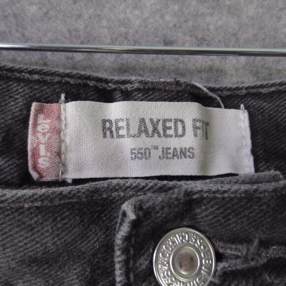 Levis 550 Jeans Mens 42x30 Black Relaxed Fit Tapered Leg Denim Zip Fly Classic - Picture 2 of 9